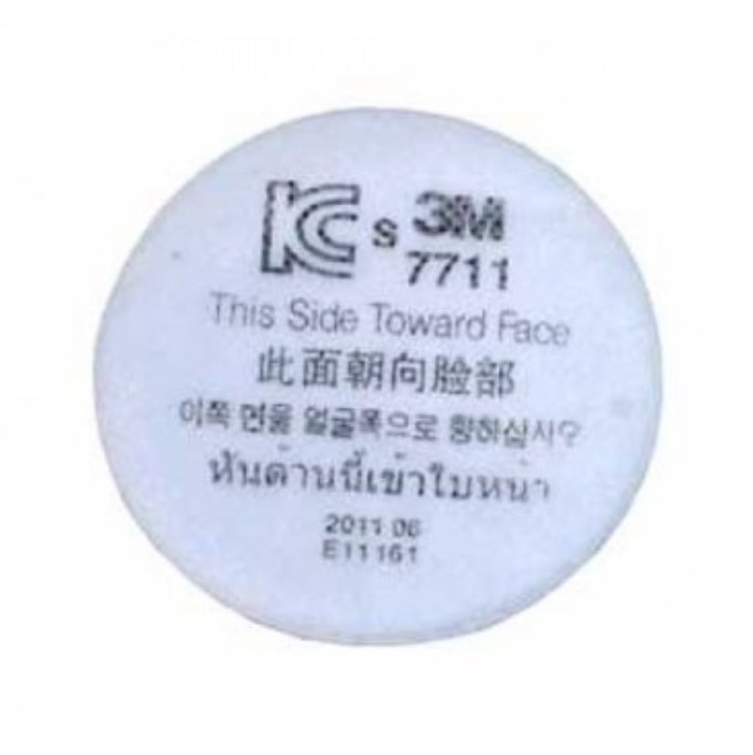 [EIDV03637] Tấm lọc bụi 3M 7711 (1000 Tấm/Hộp), dùng kèm với đế đựng 3M 774 , dùng cho mặt nạ 1 phin lọc 3100, 3200 3M