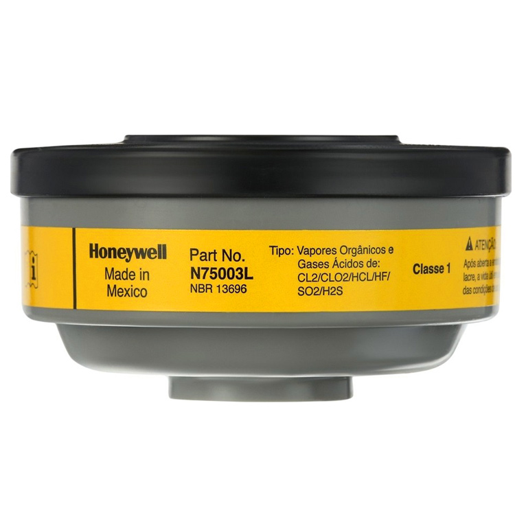 [EIDV04609] Honeywell N75003L Respirator Cartridge protection, Yellow (Origin: Mexico), 18Pairs/Carton, use with North mask