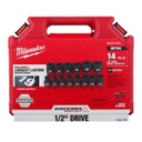 Milwaukee 49-66-7013 Bộ đầu khẩu 14 đầu siết bu lông, trục 1/2 inch