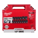 Milwaukee 49-66-7013, 14pcs impact socket kit, size 1/2 inch drive