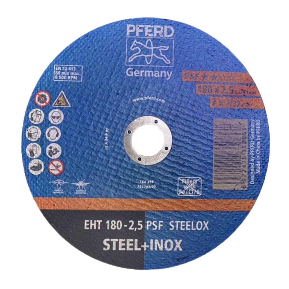 [EIDV04928] Pferd cutting disc 7 inch, size 180x2.5x22.23mm, EHT 180-2,5 PSF STEELOX, code 350861