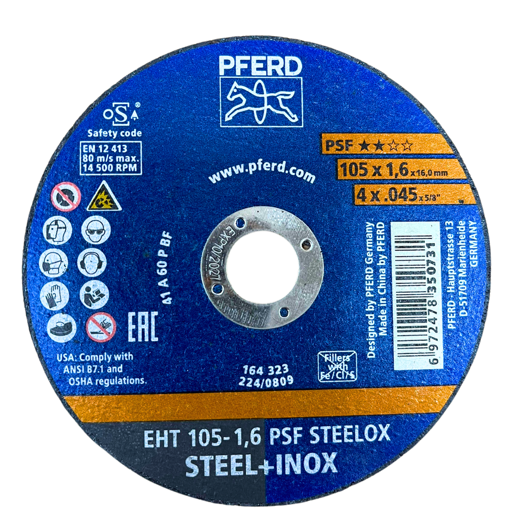 [EIDV05008] Pferd cutting disc 4 inch, size 105x1.6x16mm, EHT 105-1,6 PSF Steelox