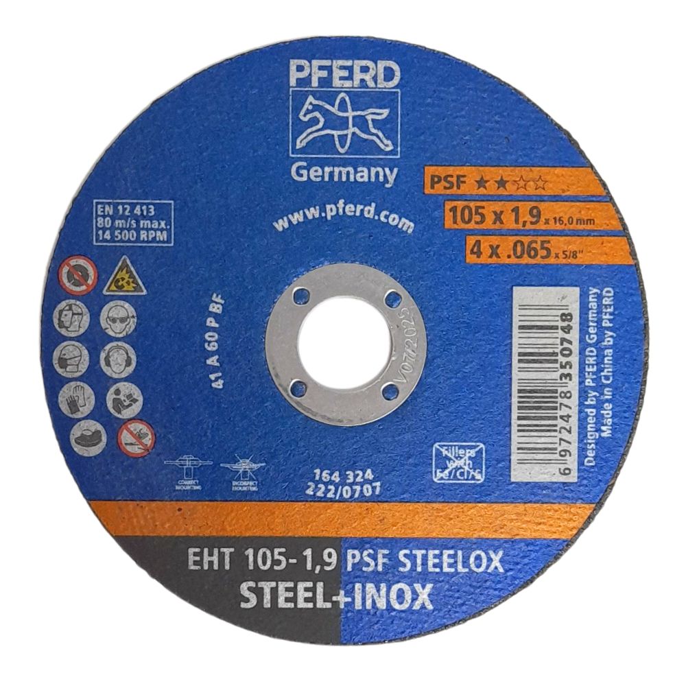 [EIDV05009] Pferd cutting disc 4 inch, size 105x1.9x16mm, EHT 105-1,9 PSF Steelox