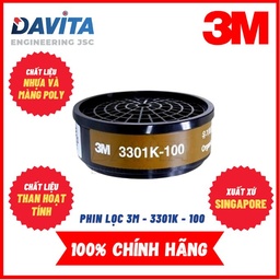 [EIDV03631] Phin lọc hơi hữu cơ 3M 3301K-100 dùng cho dòng mặt nạ 1 phin lọc