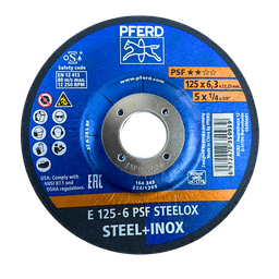 [EIDV05898] Grinding disc Pferd 5 inch, size 125x6.3x22.23mm, E 125-6 type PSF Steelox